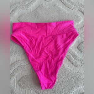 Aerie Vibrant Pink High-Waisted Cheeky Bikini Bottom